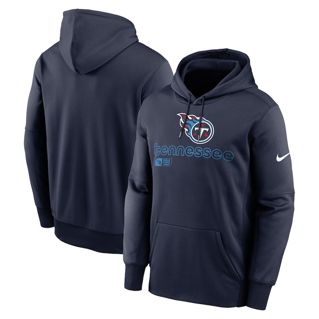Men's Navy Tennessee Titans Performance Pullover Hoodie